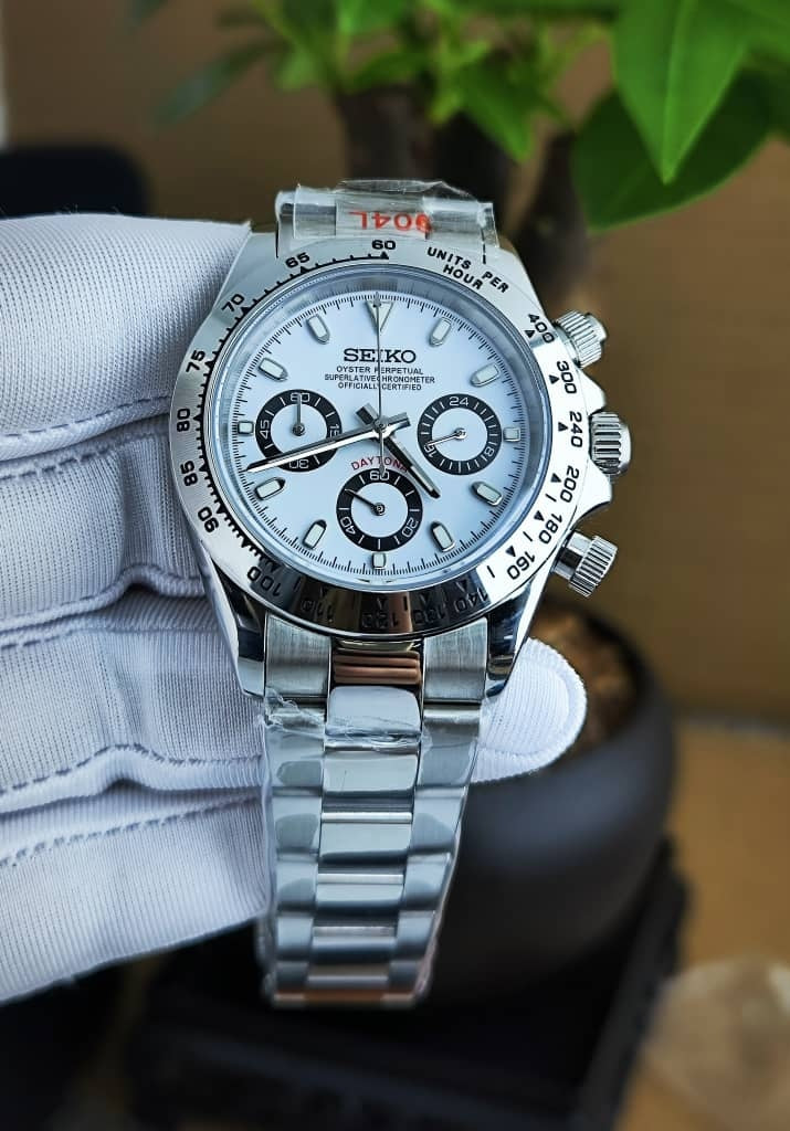 Seiko Mod Daytona VK63 White