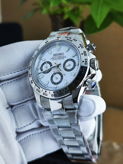 Seiko Mod Daytona VK63 White