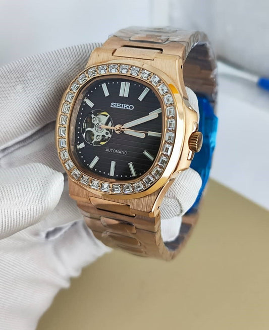 Seiko Mod Nautilus NH38 Bronze Diamond