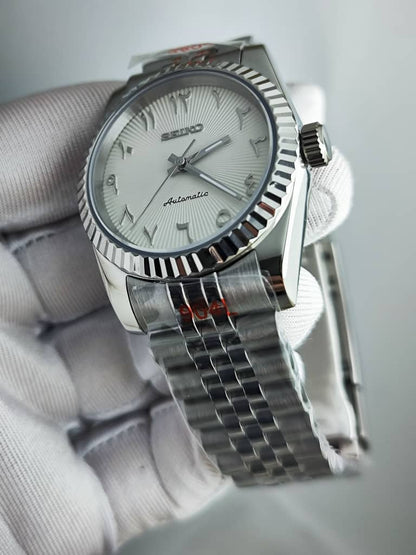 Seiko Mod Arabic Dial NH35 White No Date