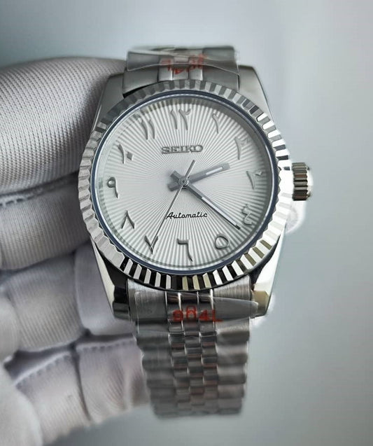 Seiko Mod Arabic Dial NH35 White No Date