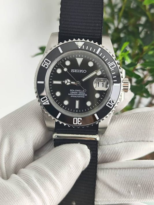 Seiko Mod Submariner NH35 Black Bracelet Nato