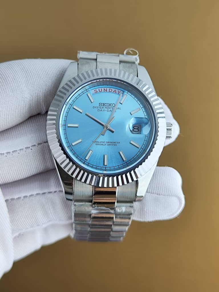 Seiko Mod DayDate Sky Blue