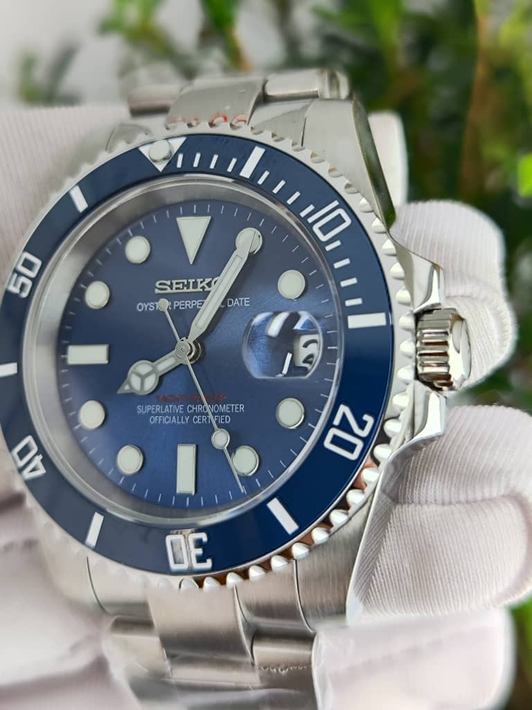 Seiko Mod Submariner NH35 Oyster Perpetual Sea Blue