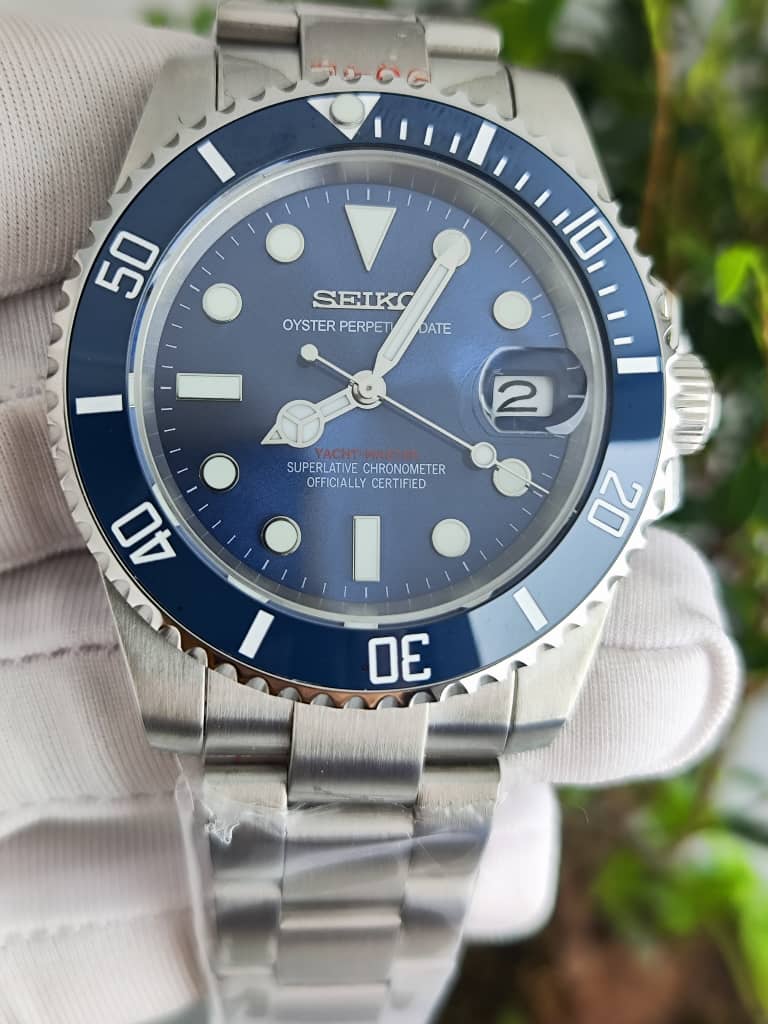 Seiko Mod Submariner NH35 Oyster Perpetual Sea Blue