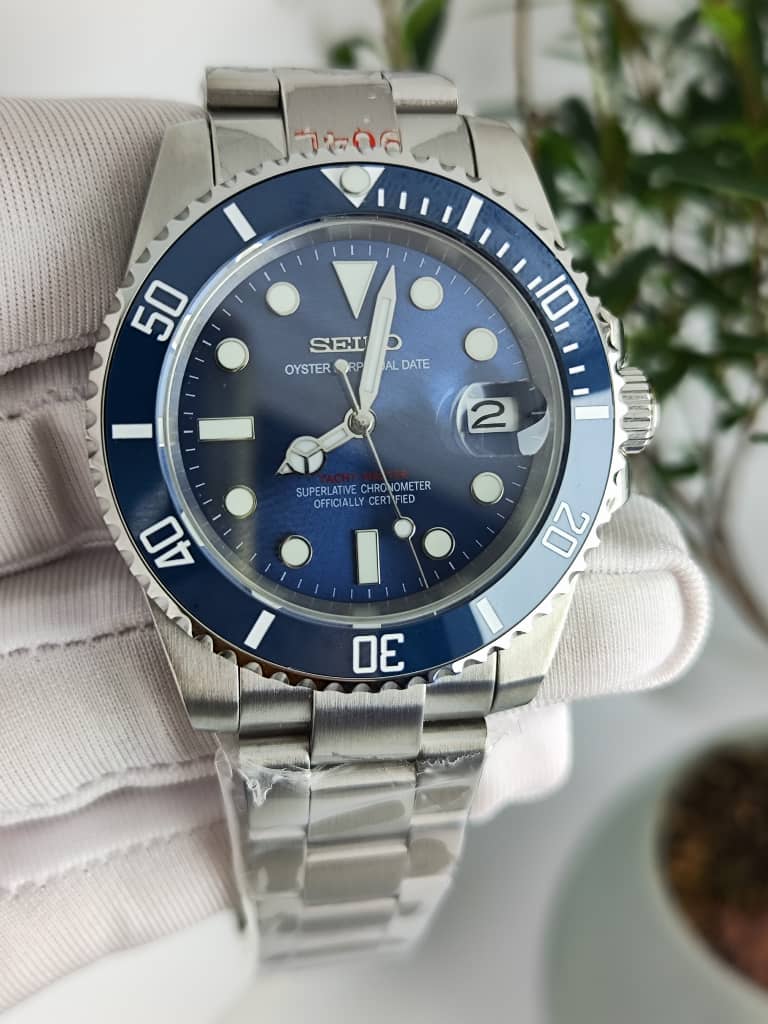 Seiko Mod Submariner NH35 Oyster Perpetual Sea Blue