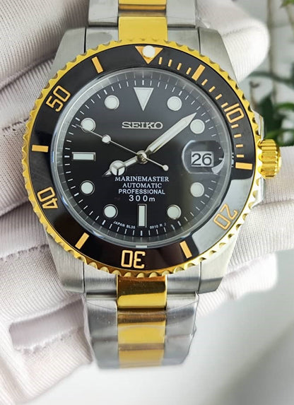 Seiko Mod Submariner NH35 Black Silver/Gold