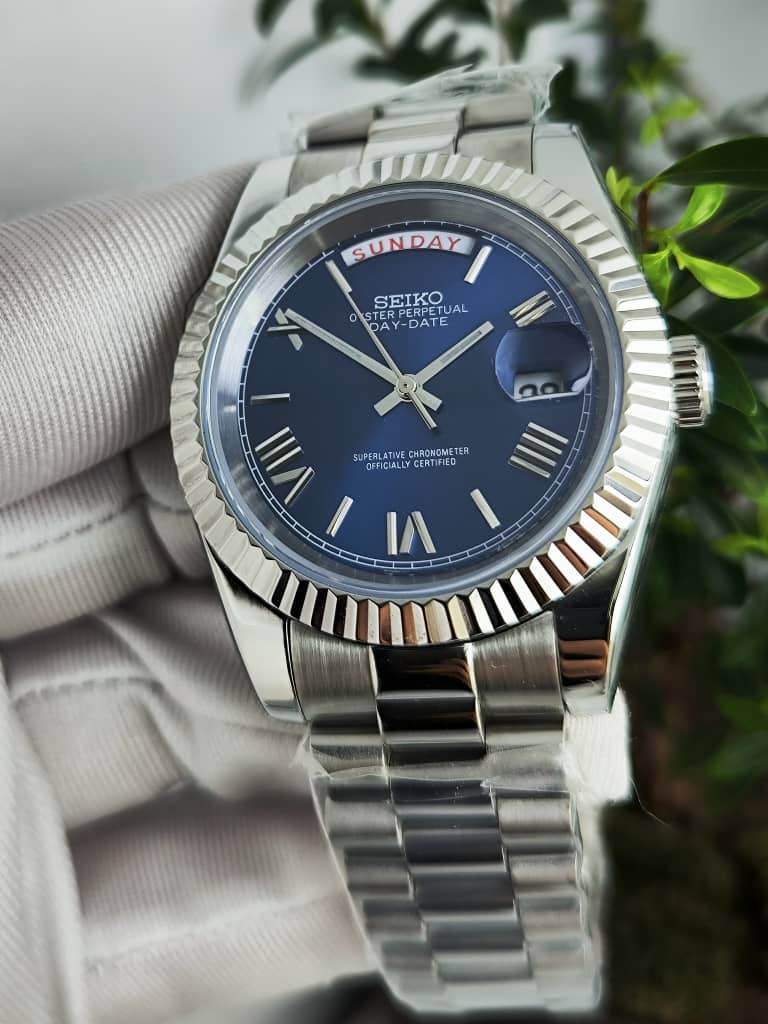 Seiko Mod DayDate Night Blue