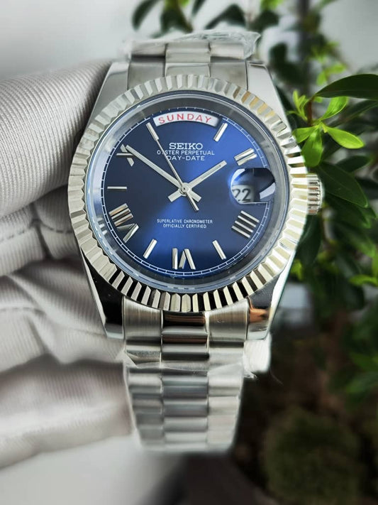 Seiko Mod DayDate Night Blue