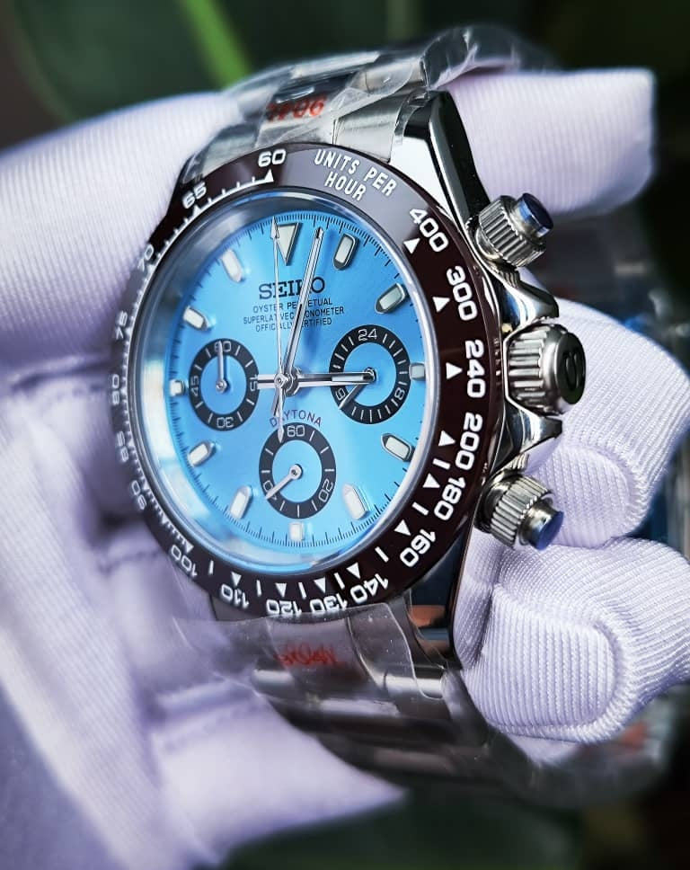 Seiko Mod Daytona VK63 Ice Blue