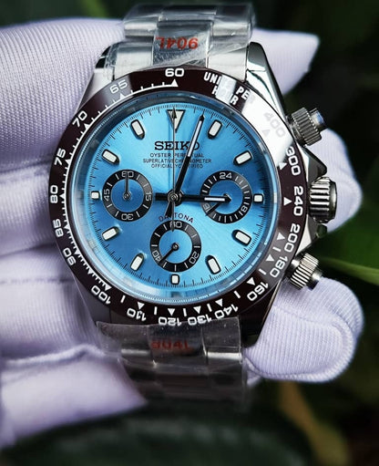 Seiko Mod Daytona VK63 Ice Blue