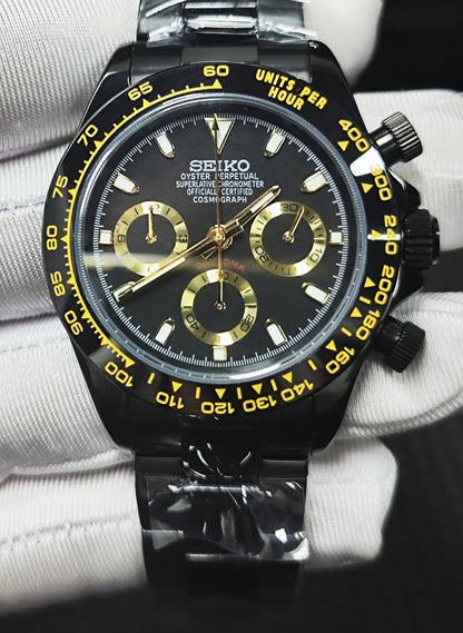 Seiko Mod Daytona Black Gold VK63