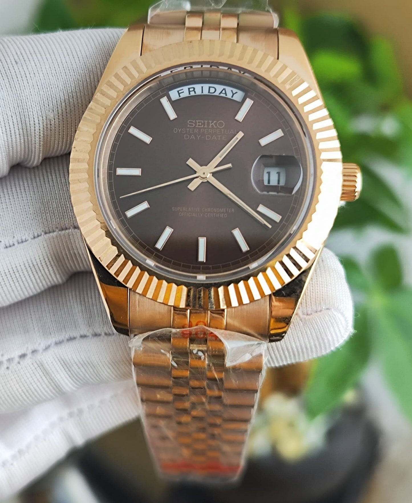 Seiko Mod DayDate Chocolat