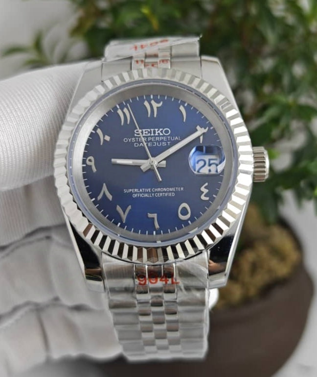 Seiko Mod DateJust Oyster Perpetual Arabic Dial Night Blue NH35