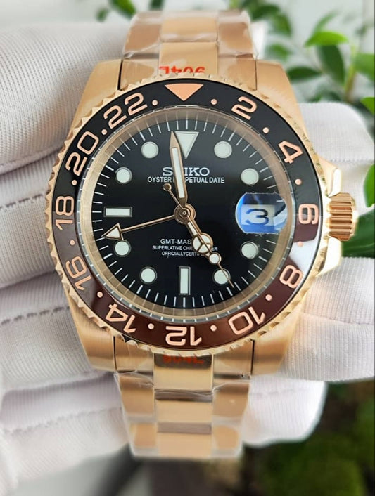 Seiko Mod GMT Master Rose Gold NH34