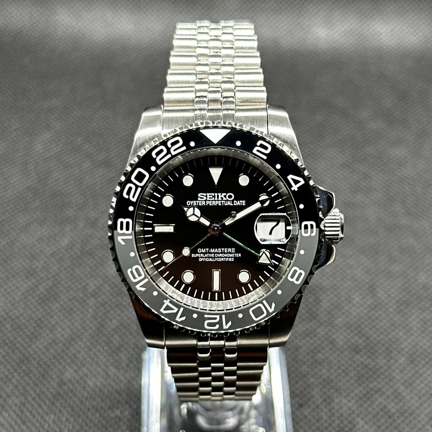 Seiko Mod GMT Master NH34 Bruce Wayne